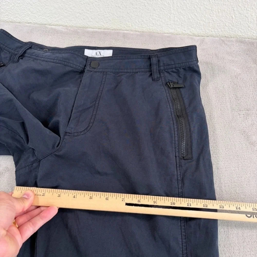 Armani Exchange Performance‎ Cinch Waist Pants Men 34L Zip Pockets Baggy Grunge